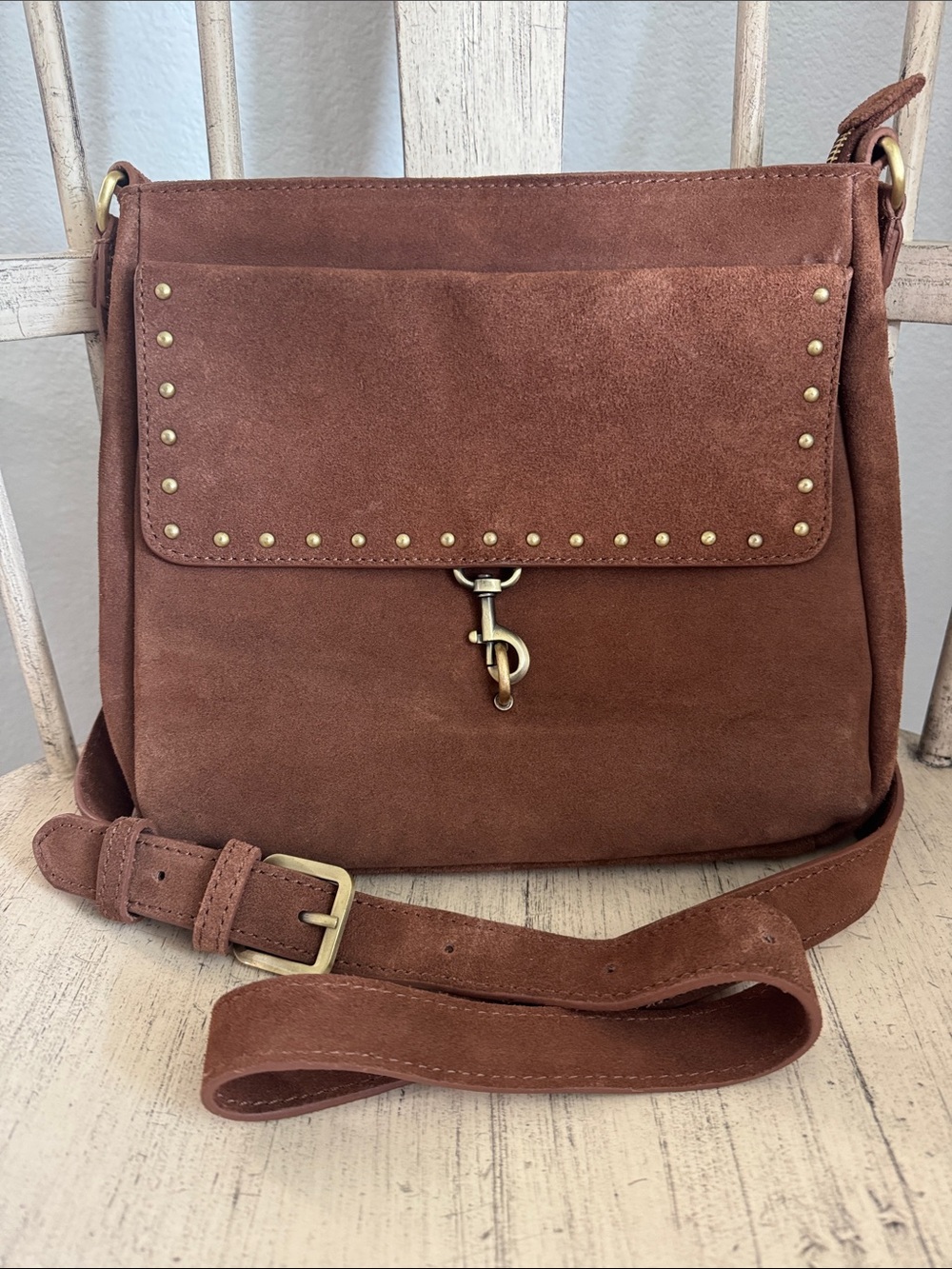 Boho Suede Crossbody Organizer Messenger Bag